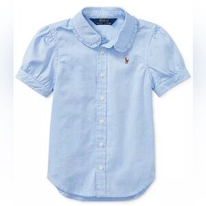 BUNDLE (2) Little Girls Short Sleeve Solid Oxford Top